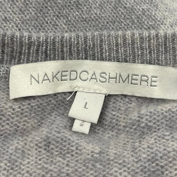 NAKEDCASHMERE Women's Gray 100% Cashmere Crewneck Pullover Sweater Top Size L - Picture 3 of 4